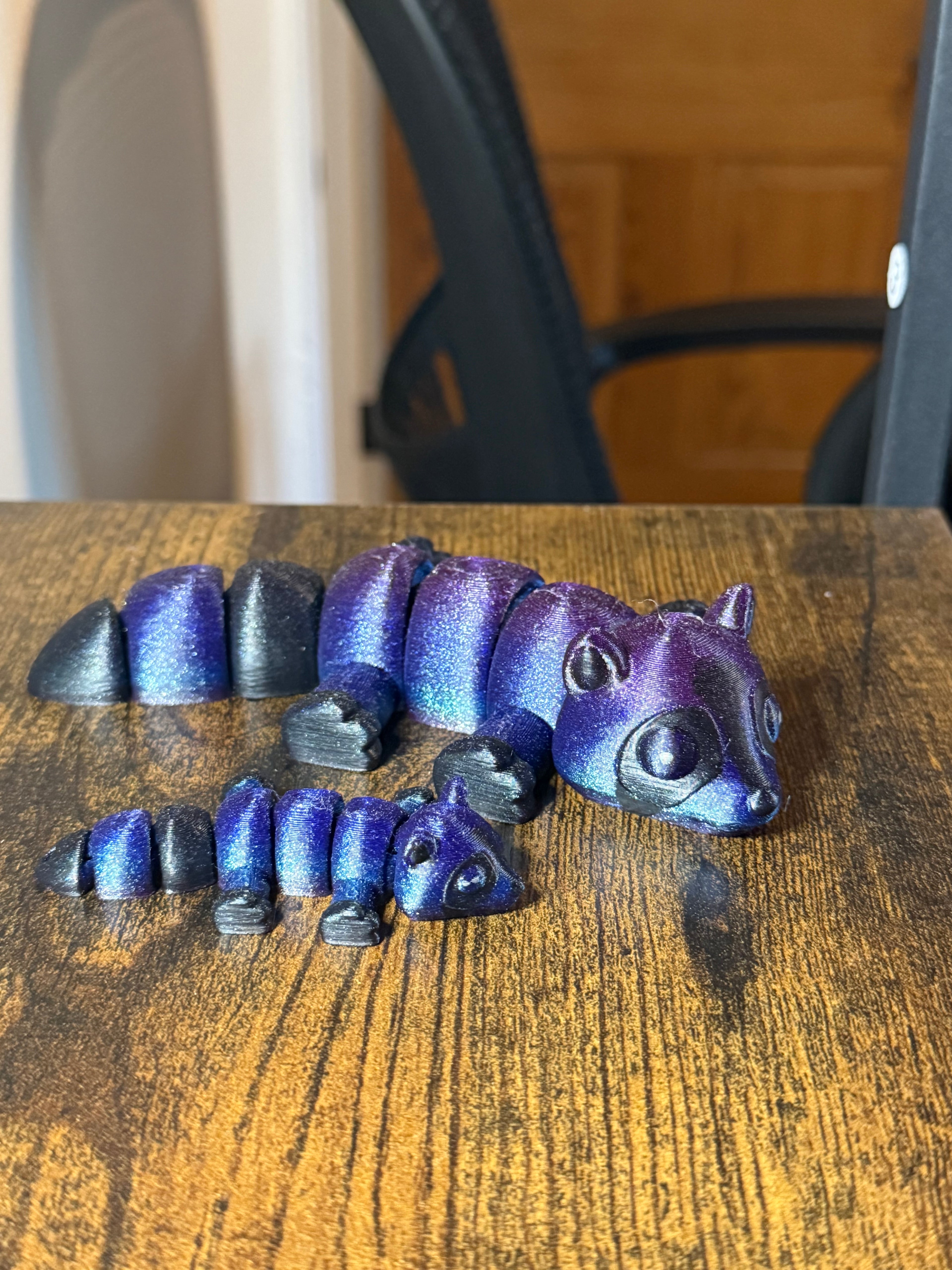 Articulated Raccoon- Hand painted- Lg